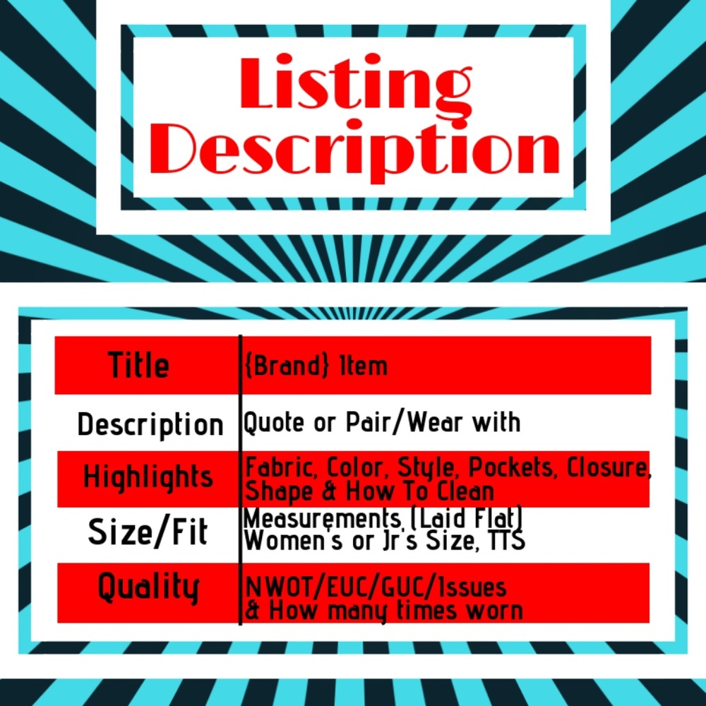 • Listing Info •